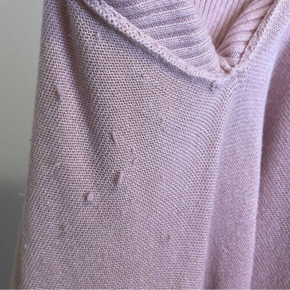 Bebe Cascading Front Long Sleeve Cardigan High Low Hem Light Pink Size Large - Picture 8 of 11